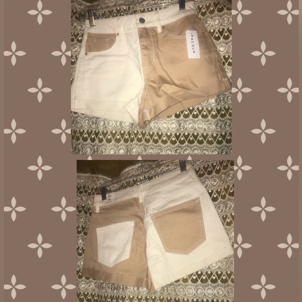 Pacsun color block denim Mom Shorts size 24 NWT